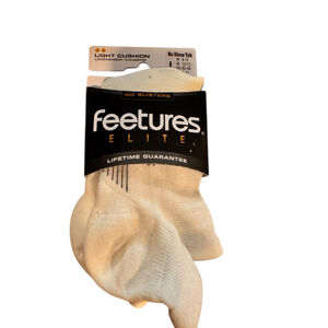 Men's 2 pairs Feetures Elite Light Cushion No Show Tab Athletic Socks White L